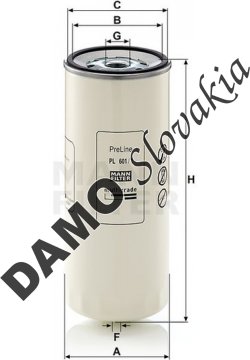 Palivový filter MANN FILTER PL 601/1 x