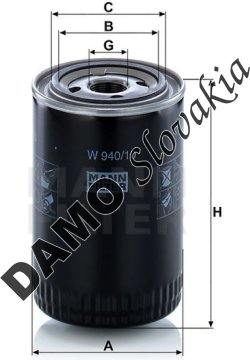 Olejový filter MANN FILTER W 940/10