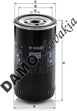 Olejový filter MANN FILTER W 950/47