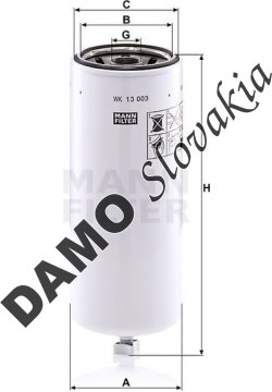 Palivový filter MANN FILTER WK 13 003
