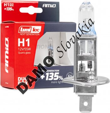 AMIO 12V/55W H1 LumiTec NEXT GENERATION +135% DUO blister
