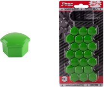 AMIO sada krytiek pre skrutky kolies 17 mm - zelené