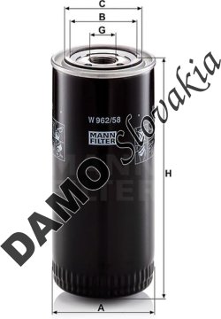 Olejový filter MANN FILTER W 962/58