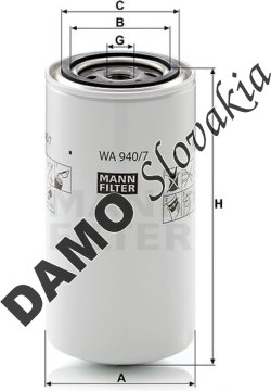 Filter chladiacej kvapaliny MANN FILTER WA 940/7