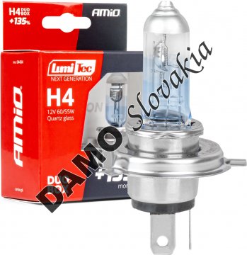 AMIO 12V 60/55W H4 LumiTec NEXT GENERATION +135% DUO blister