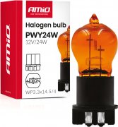 AMIO Halogénová žiarovka PWY24W WP3.3x14.5-4 Amber 12V 24W