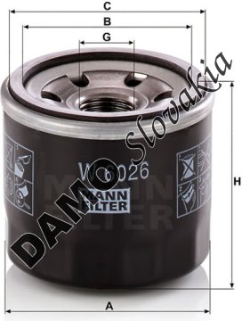 Olejový filter MANN FILTER W 6026