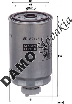 Palivový filter MANN FILTER WK 824/4