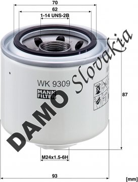 Palivový filter MANN FILTER  WK 9309 x