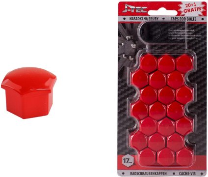 AMIO sada krytiek pre skrutky kolies 17 mm - červené