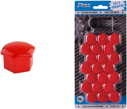 AMIO sada krytiek pre skrutky kolies 19 mm - červené