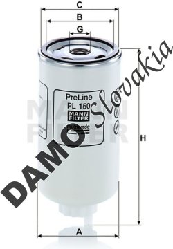 Palivový filter MANN FILTER PL 150