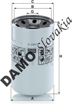 Olejový filter MANN FILTER W 1245/3 x