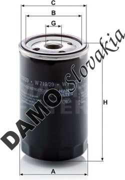 Olejový filter MANN FILTER W 719/29