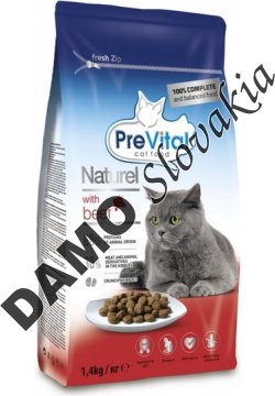 PreVital NATUREL granule mačka Hovädzie - 1,4kg