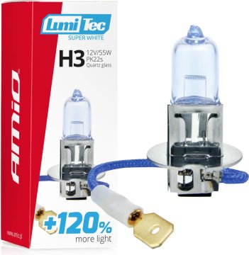 AMIO 12V/55W H3 LumiTec +120% SuperWhite