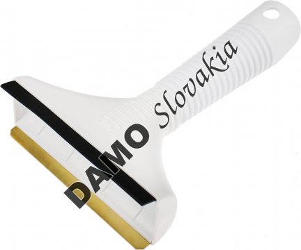 AMIO mosadzná škrabka s gumovou stierkou