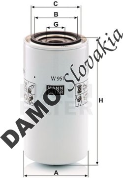 Olejový filter MANN FILTER W 951