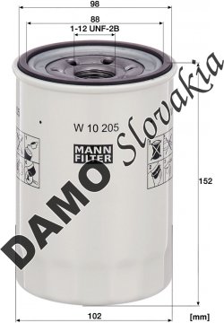 Olejový filter MANN FILTER W 10 205