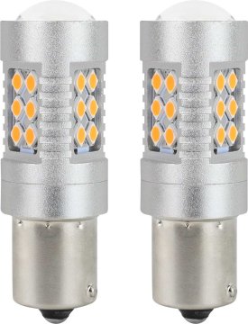 AMIO LED žiarovky CANBUS 24SMD 3030 1156 BAU15S PY21W 12V/24V Oranžová