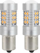 AMIO LED žiarovky CANBUS 24SMD 3030 1156 BAU15S PY21W 12V/24V Oranžová