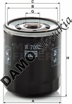 Olejový filter MANN FILTER W 7062