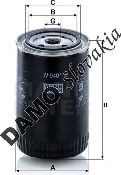 Olejový filter MANN FILTER W 940/15 n