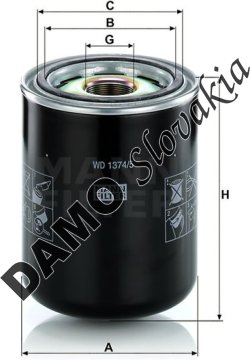 Olejový filter MANN FILTER WD 1374/5