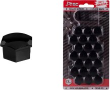 AMIO sada krytiek pre skrutky kolies 17 mm - čierne