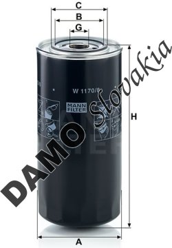 Olejový filter MANN FILTER W 1170/8