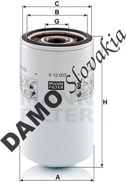 Olejový filter MANN FILTER W 12 003