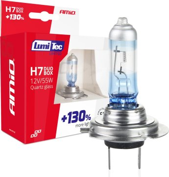 AMIO 12V/55W H7 LumiTec +130% LIMITED DUO blister