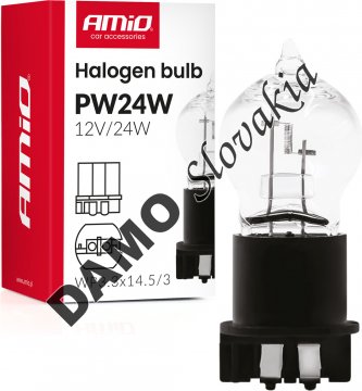 AMIO Halogénová žiarovka PW24W WP3.3x14.5-3 24W 12V