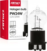 AMIO Halogénová žiarovka PW24W WP3.3x14.5-3 24W 12V