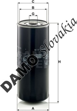 Olejový filter MANN FILTER W 11 102/28