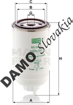 Palivový filter MANN FILTER WK 842/6