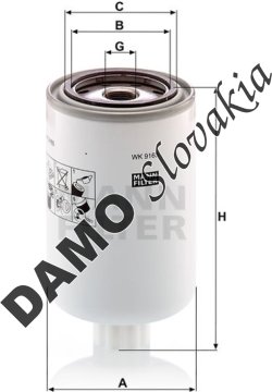Palivový filter MANN FILTER WK 9165 x