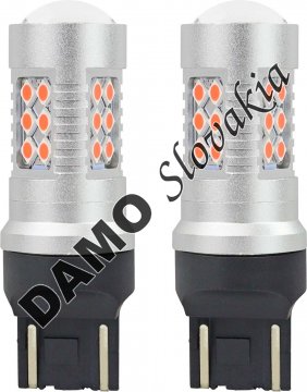 AMIO LED žiarovky CANBUS 24SMD 3030 1157 T20 7443 21/5W Červená 12V/24V