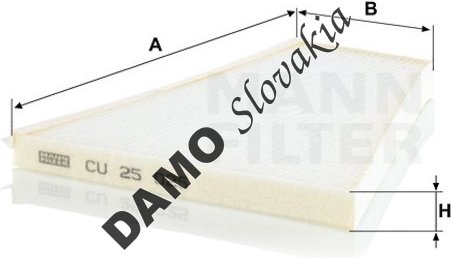 Kabínový filter MANN FILTER CU 25 025