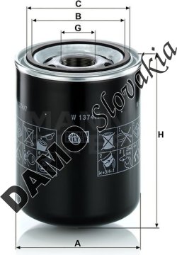 Olejový filter MANN FILTER W 1374/7