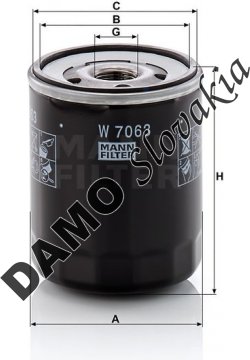 Olejový filter MANN FILTER W 7063