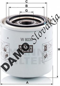 Olejový filter MANN FILTER W 8030