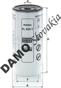 Palivový filter MANN FILTER PL 420/1 x
