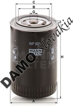 Olejový filter MANN FILTER WP 931