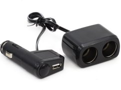 AMIO rozdvojka autozapaľovača + USB