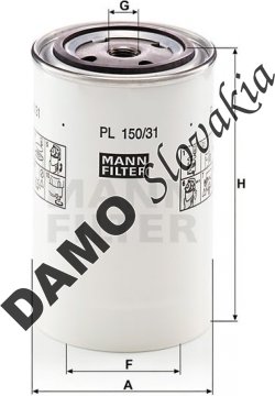 Palivový filter MANN FILTER PL 150/31 x
