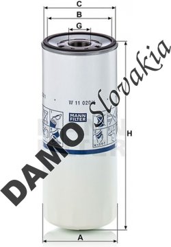 Olejový filter MANN FILTER W 11 020/1
