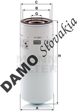 Olejový filter MANN FILTER W 1268/1