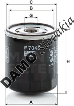 Olejový filter MANN FILTER W 7043