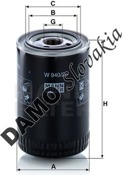 Olejový filter MANN FILTER W 940/26